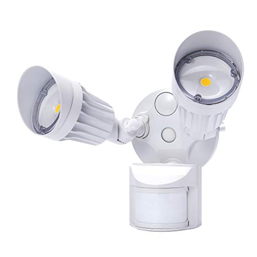 JJC LED Outdoor Security Lights Motion Sensor Flood Lights Fixture,20W(120W Equiv.)2000LM,IP65 Waterproof,3000K Warm White ETL Listed Outdoor Lighting White
