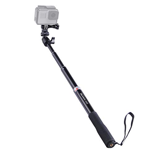 Smatree Extendable Aluminum Selfie Stick/Monopod Compatible for GoPro Max/Hero 10/9/8/7/6/5/4/3+/GOPRO Hero(2018)/AKASO GeekPro SJCAM SJ4000 SJ5000 Xiaomi Yi Camera Action 2 Camera