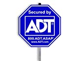 ADT Security Signs with (1) Stake Post 100% Aluminum. 28' Long Aluminum Stakes for Yard Sign Security Signs for Yard (White)