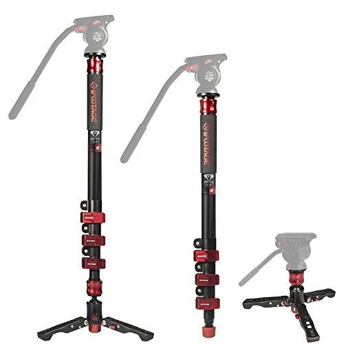 IFOOTAGE 71' Carbon Fiber Camera Monopod Professional Telescopic Video Monopods Base Tripod Compatibility DSLR Cameras Camcorders, Cobra 2 C180-II