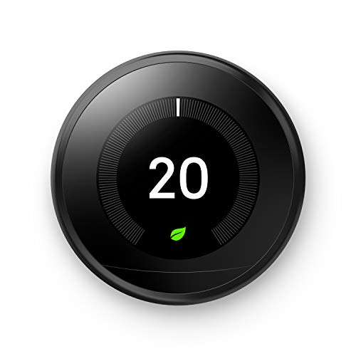 Google Nest Learning Thermostat - Programmable Smart Thermostat for Home - 3rd Generation Nest Thermostat - Works with Alexa - Black