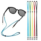 5PCS Eyeglasses Holder Straps Cord, AugLifers Sunglasses Strap Adjustment for Men Women, Anti-slip Sports Eyewear Retainer Lanyards