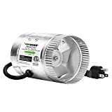 VIVOSUN 4 Inch Inline Duct Fan 100 CFM, HVAC Exhaust Ventilation Fan with Low Noise for Basements, Bathrooms, Kitchens and Attics, Silver