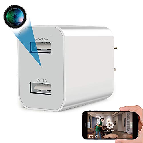 Spy Camera Wireless Hidden WiFi Camera with Remote Viewing, 2022 Newest Version 1080P HD Nanny Cam/Security Camera Indoor Video Recorder Motion Activated, Support iOS/Android, White, No Audio