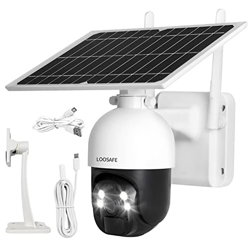 Outdoor 4G LTE Security Camera Wireless, Solar & Battery Powered, PIR Motion Detection, Waterproof, 1080P Starlight Night Vision, 2-Way Audio, Loosafe Solar Panel&SIM Card Included, US Version