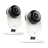 YI 2pcs Home Camera, 720p Wireless IP Security Surveillance System with Free Motion Alerts Cloud 6-Seconds Clips, Night Vision, Baby Monitor on iOS, Android App - Cloud Service Available