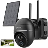 Security Camera Wireless Outdoor, Solar Security Camera System 360° PTZ, WiFi Security Camera ieGeek 2.4Ghz for Video Surveillance, 15000mAh 1080P, PIR Motion Detection, 2-Way Talk, IP65