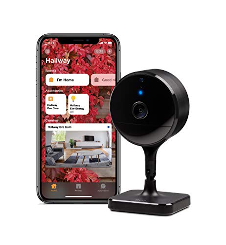Eve Cam - Apple HomeKit Smart Home Secure Indoor Camera with Motion Sensor, Microphone, Speaker & Night Vision, App Compatibility, iPhone/iPad/Apple Watch Notifications