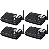 Wireless Intercom System Hosmart 1/2 Mile Long Range 7-Channel Security Wireless Intercom System for Home or Office (New Version) [4 Stations Black]