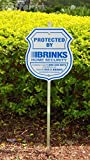 Home Alarm Yard Security Reflective Sign with Post and Window Decal Stickers